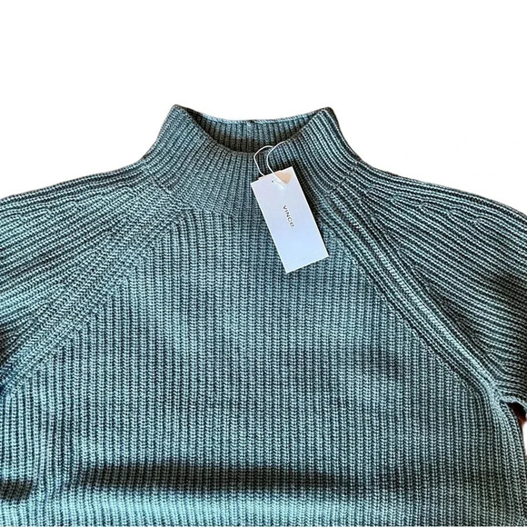 NWT Vince Wool Cashmere Mock Neck Ribbed Pullover Knit Sweater Size M - Picture 4 of 10